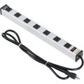 Global Industrial 19 7 Outlet Aluminum Power Strip with 6-ft Cord ETL/cETL 500882
